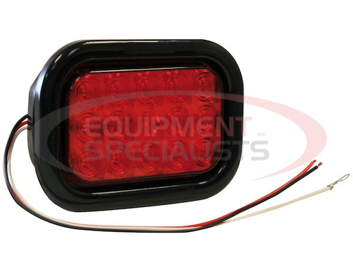 (Buyers) [5625115] 5.375 INCH RED RECTANGULAR STOP/TURN/TAIL LIGHT KIT WITH 15 LEDS (PL-3 CONNECTION, INCLUDES GROMMET AND PLUG)