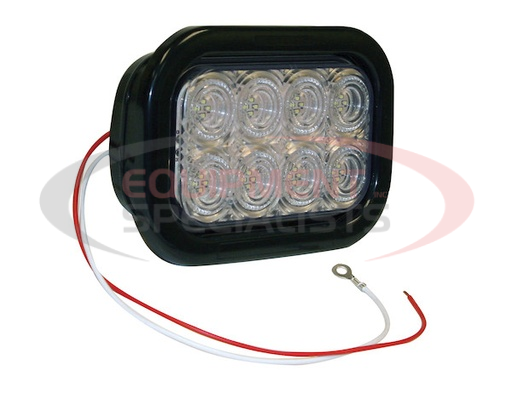 (Buyers) [5625332] 5.3 Inch Clear Rectangular Backup Light Kit with 32 LEDs (PL-2 Connection, Includes Grommet and Plug)