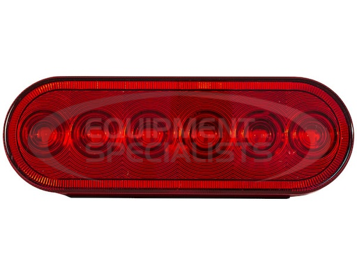 (Buyers) [5626156] 6 INCH RED OVAL STOP/TURN/TAIL LIGHT WITH 6 LEDS - LIGHT ONLY