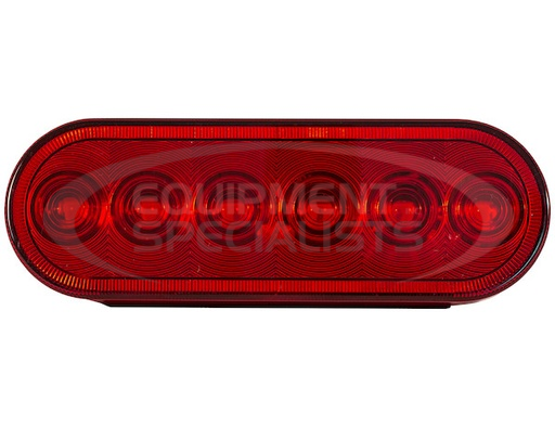 (Buyers) [5626157] 6 Inch Red Oval Stop/Turn/Tail Light With 6 LEDs Kit - Includes Grommet and Plug