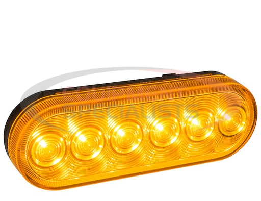 (Buyers) [5626206] AMBER 6 INCH OVAL STOP/TURN/TAIL LIGHT WITH 6 LEDS