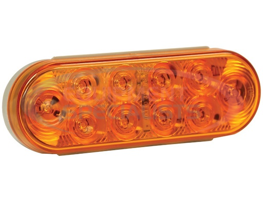 (Buyers) [5626210] 6 Inch Amber Oval Turn Signal Light Kit with 10 LEDs (PL-3 Connection, Includes Grommet and Plug)