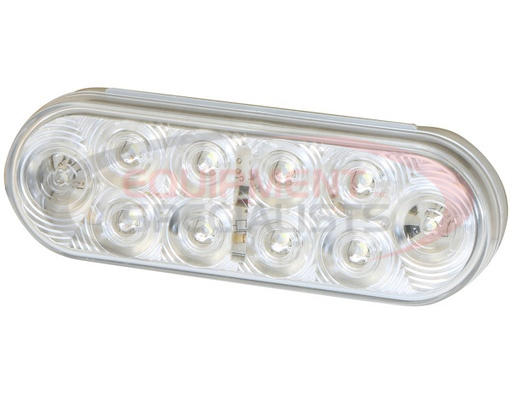 (Buyers) [5626352] 6 INCH CLEAR OVAL INTERIOR DOME LIGHT WITH 10 LED AND WHITE HOUSING