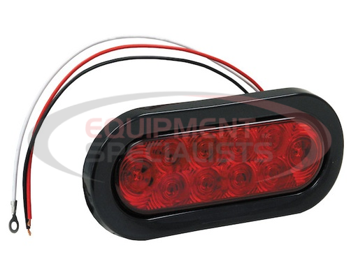 (Buyers) [5626510] 6 Inch Red Oval Stop/Turn/Tail Light with 10 LEDs Kit (PL-3 Connection, Includes Grommet and Plug)