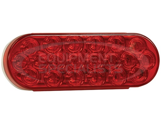 (Buyers) [5626521] 6 Inch Red Oval Stop/Turn/Tail Light With 20 LEDs (PL-3 Connection) - Bulk
