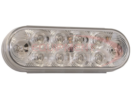 (Buyers) [5626553] 6 INCH OVAL STOP/TURN/TAIL LIGHT WITH 10 RED LEDS, CLEAR LENS