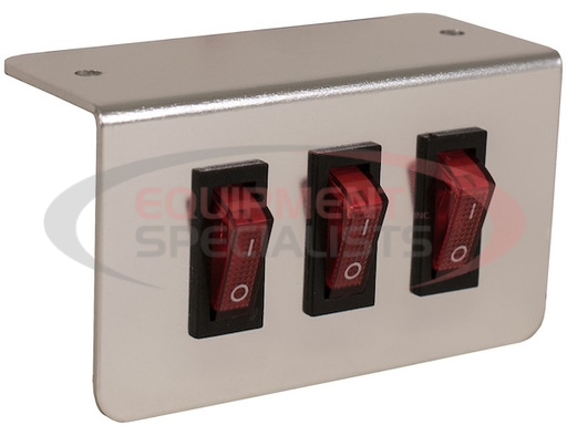 (Buyers) [6391003] SAM TRIPLE PRE-WIRED SWITCH PANEL WITH ALUMINUM BRACKET