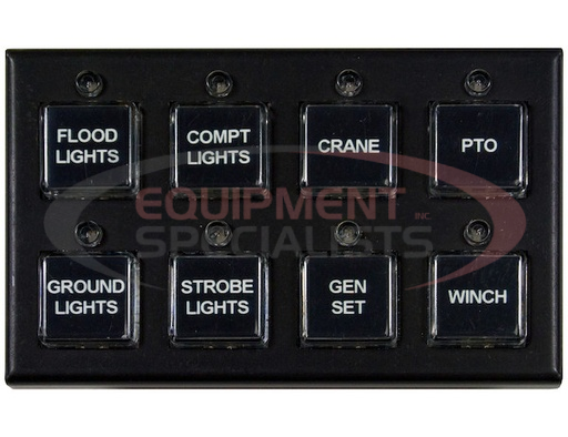 (Buyers) [6391308] 8 FUNCTION SWITCH PANEL (FIVE ON/OFF, THREE MOMENTARY)