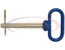 Blue Poly-Coated Handle on Steel Hitch Pin - 7/8 x 4-1/2 Inch Usable Length