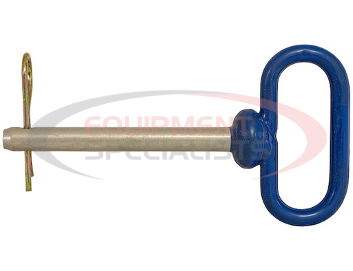 (Buyers) [66127] BLUE POLY-COATED HANDLE ON STEEL HITCH PIN - 1 X 4-1/2 INCH USABLE LENGTH