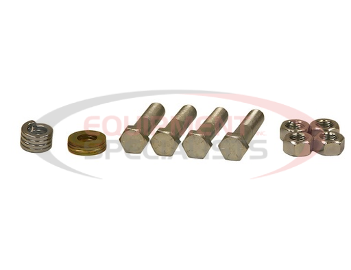 (Buyers) [8525] Mounting Kit: (4) 9/16 in. x 2-1/2 in. Grade 8 cap screws, (4) 9/16 in. Grade 8 hex nuts, (4) 9/16 in. heavy lock washers and safety pin w/ chain