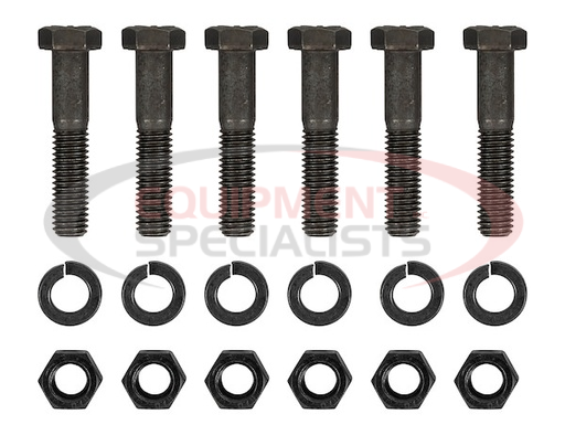 (Buyers) [8620] Mounting Kit: (6) 1/2 in. x 2-1/2 in. Grade 8 cap screws, (6) 1/2 in. Grade 8 hex nuts, and (6) 1/2 in. heavy lock washers